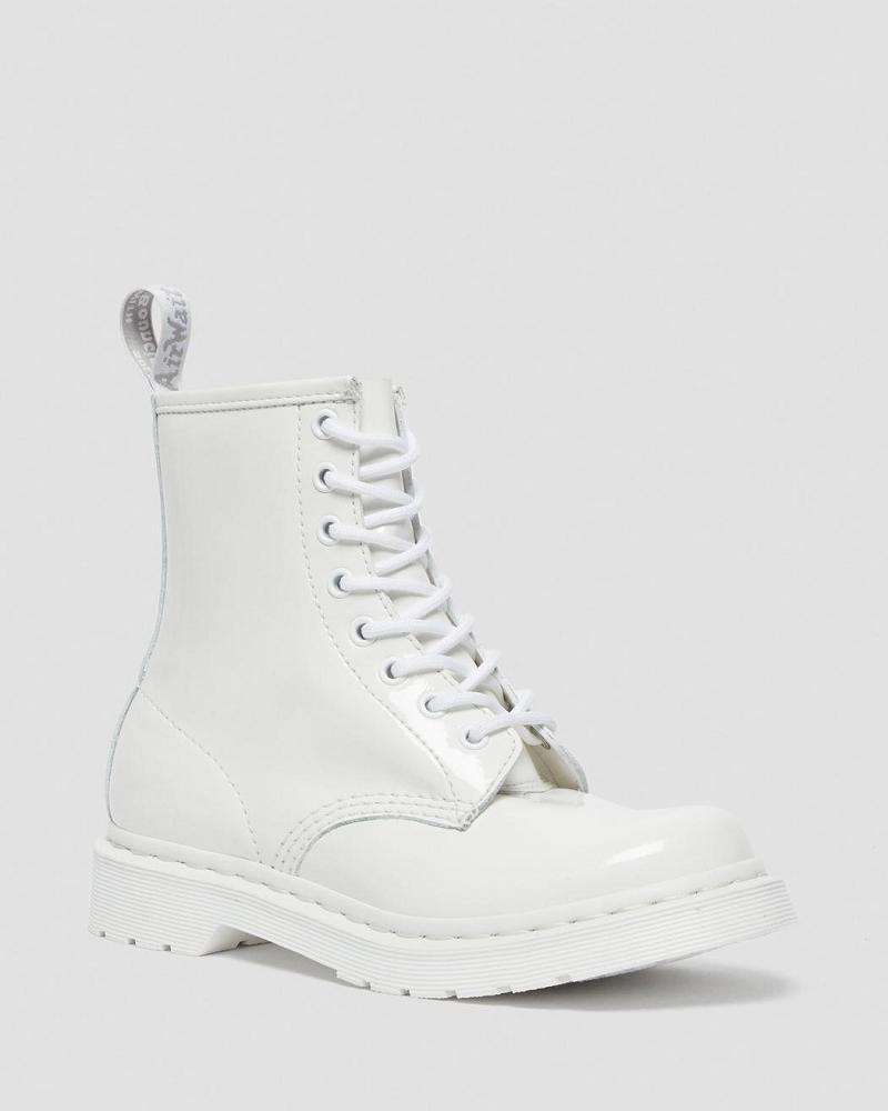 Dr Martens 1460 Mono Lak Leren Veterlaarzen Dames Wit | NL 604UZG